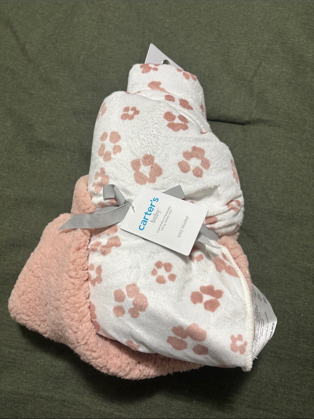Carter's Pink Floral Sherpa Baby Blanket